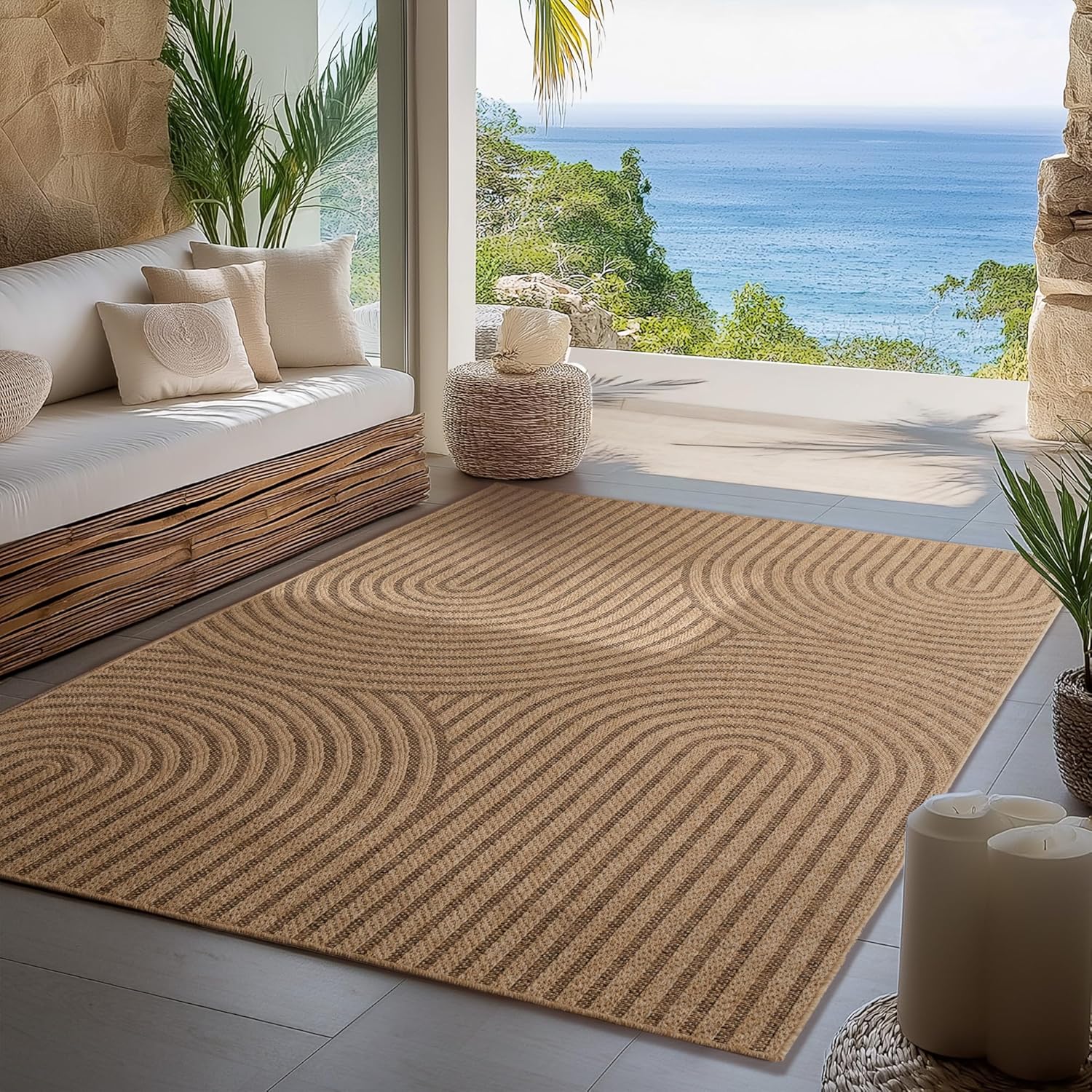 Tapis Aspect jute à motifs arcs – STUDIO DECO