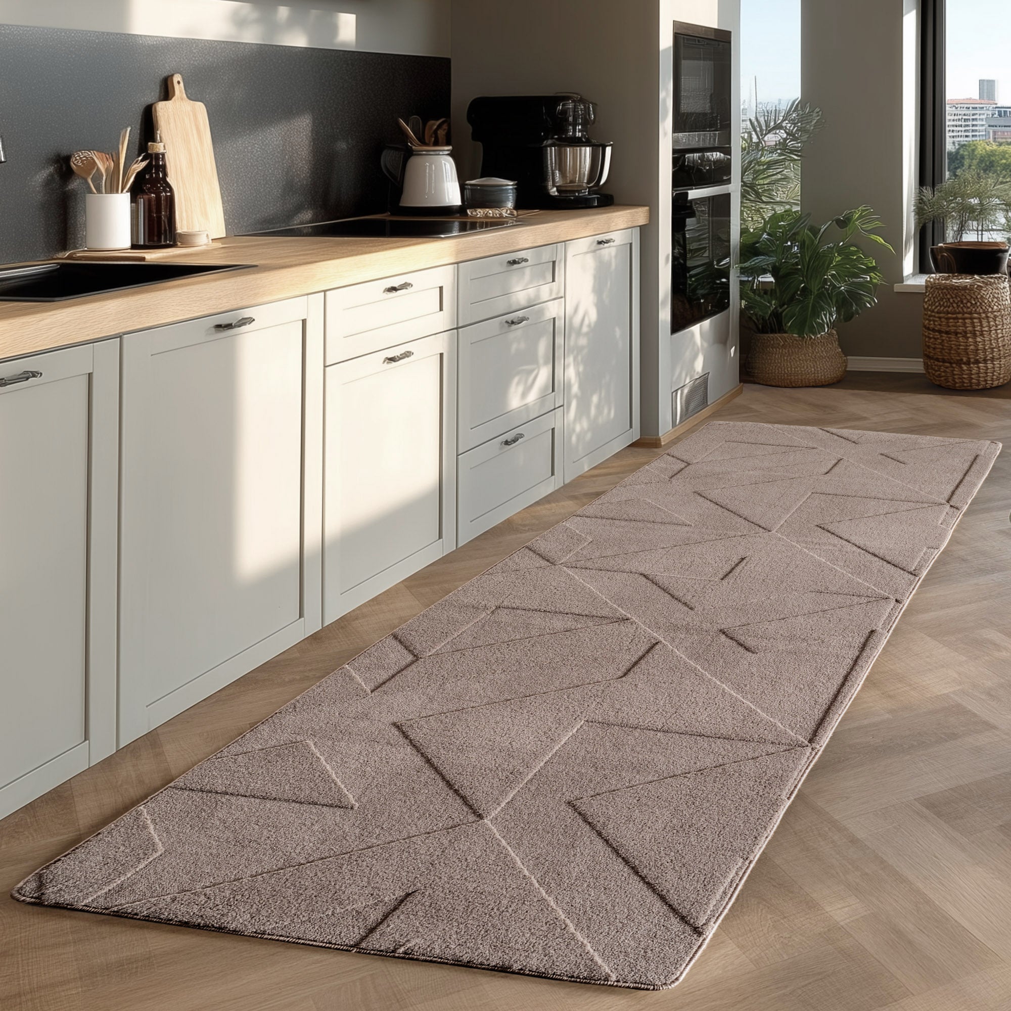 Tapis ASTI doux à relief Beige – STUDIO DECO