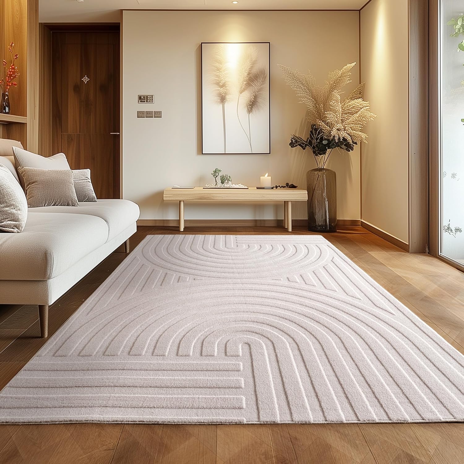 Tapis BARI doux à relief Crème – STUDIO DECO