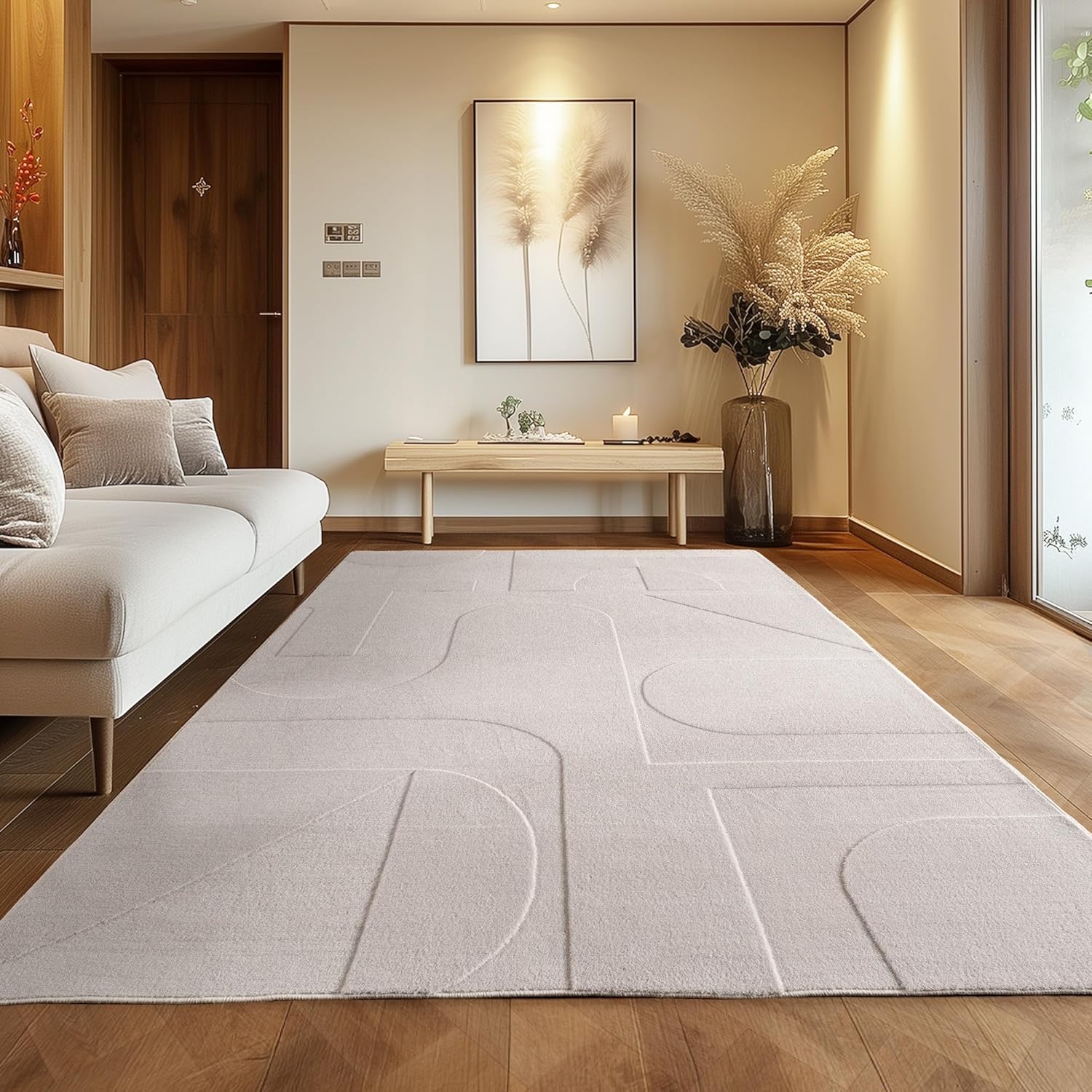 Tapis CÔME doux à relief Crème – STUDIO DECO