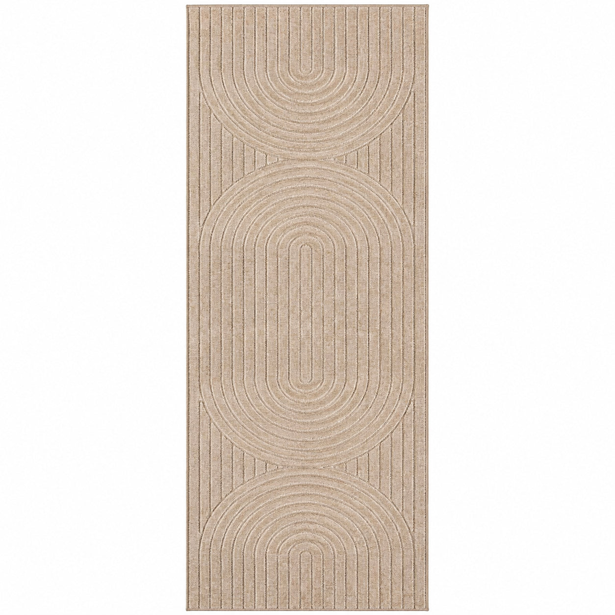 Tapis poils courts à relief PAOLA Beige