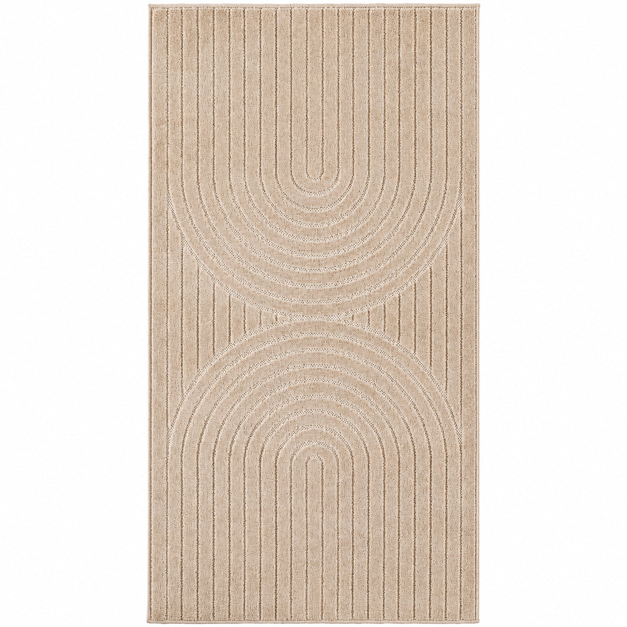 Tapis poils courts à relief PAOLA Beige