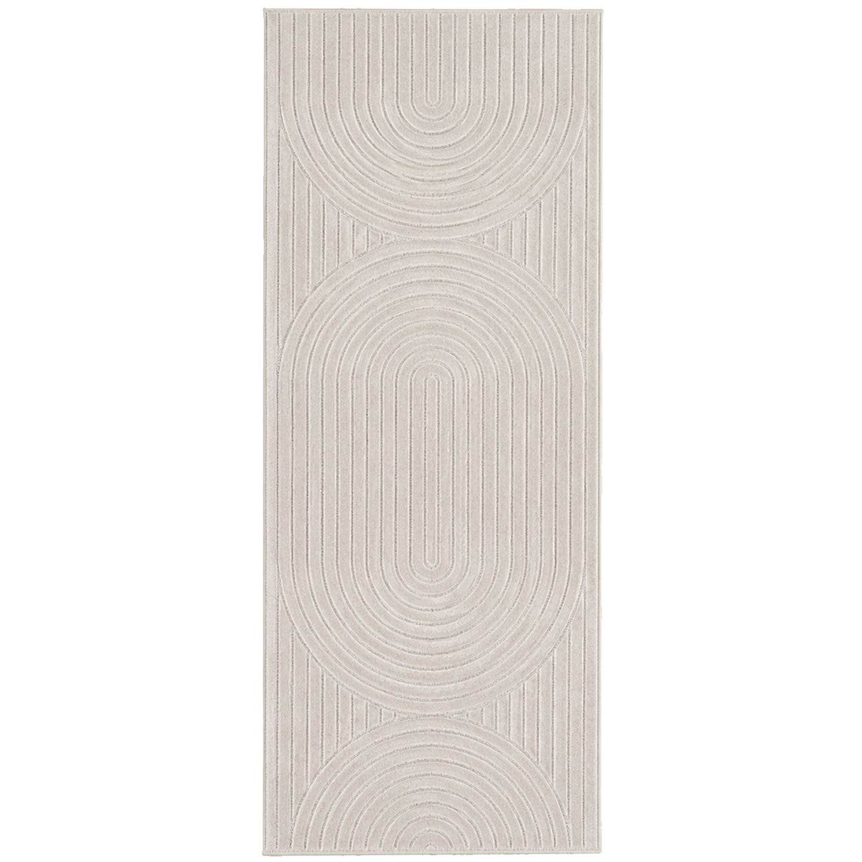 Tapis poils courts à relief PAOLA Crème