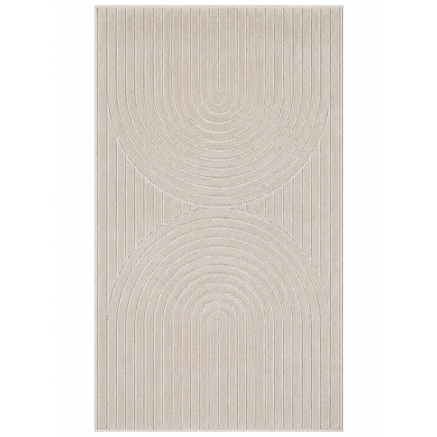 Tapis poils courts à relief PAOLA Crème