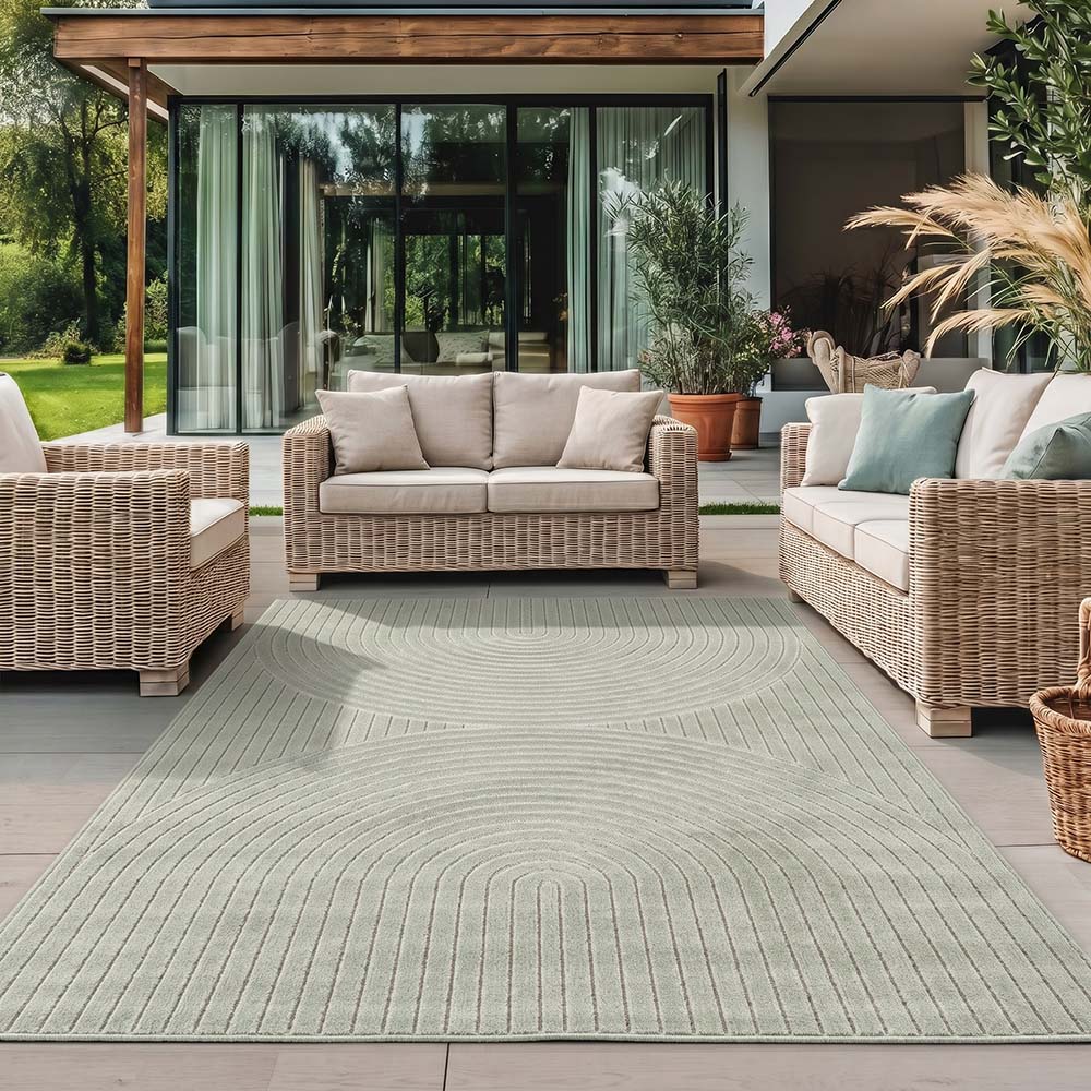 Tapis poils courts à relief PAOLA Vert