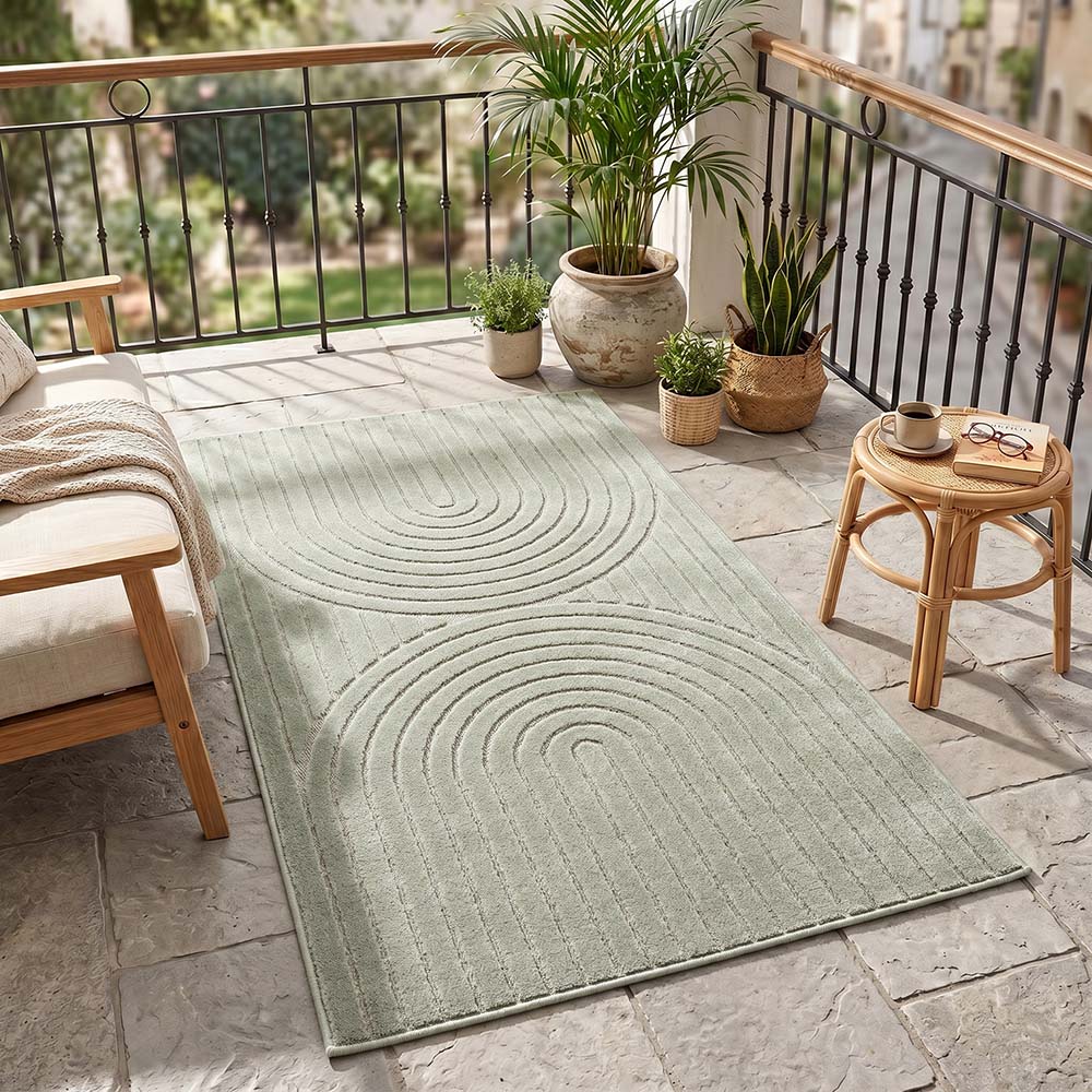 Tapis poils courts à relief PAOLA Vert