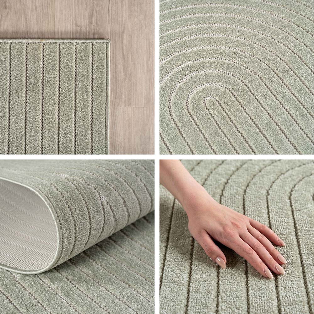 Tapis poils courts à relief PAOLA Vert
