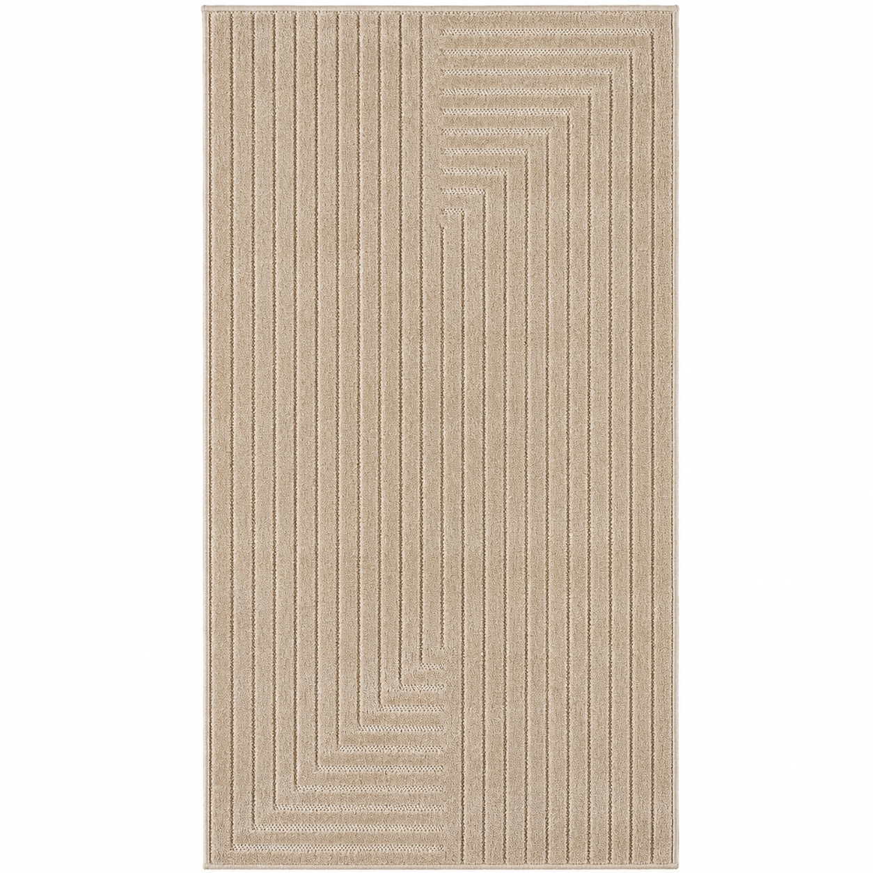 Tapis poils courts à relief NOLAN Beige
