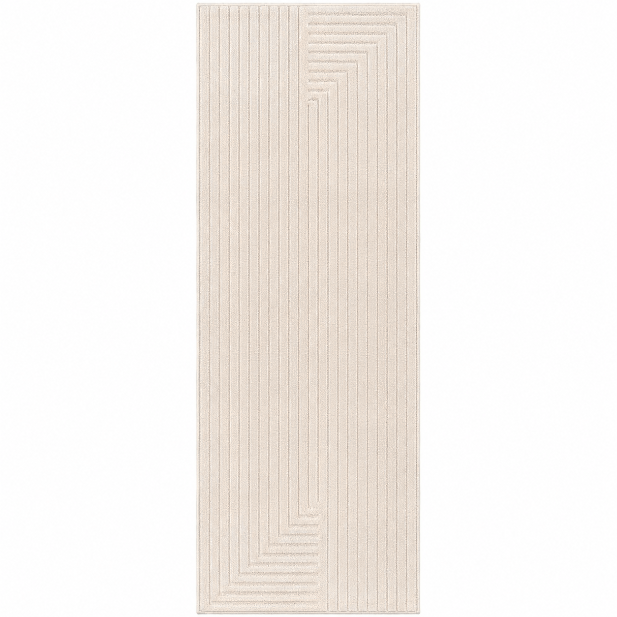 Tapis poils courts à relief NOLAN Crème