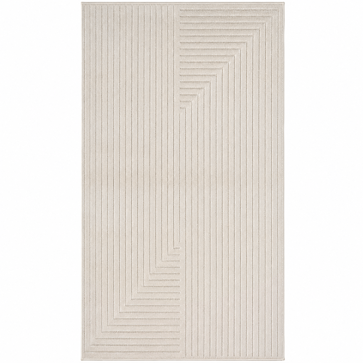Tapis poils courts à relief NOLAN Crème