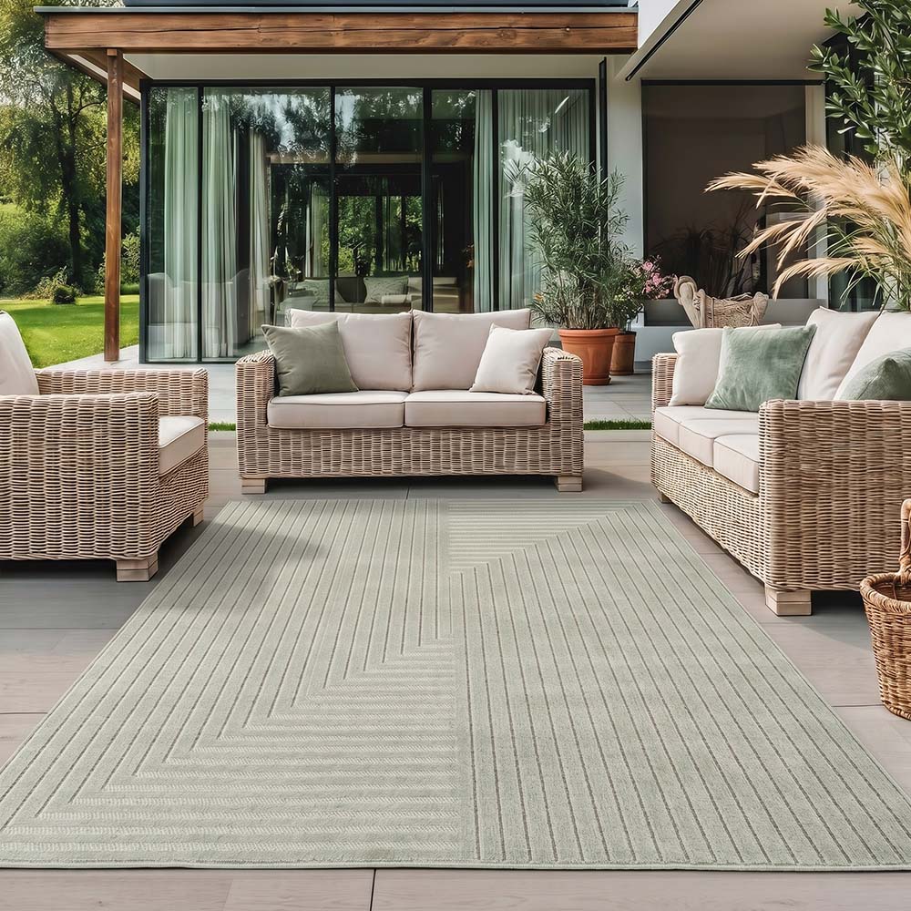 Tapis poils courts à relief NOLAN Vert