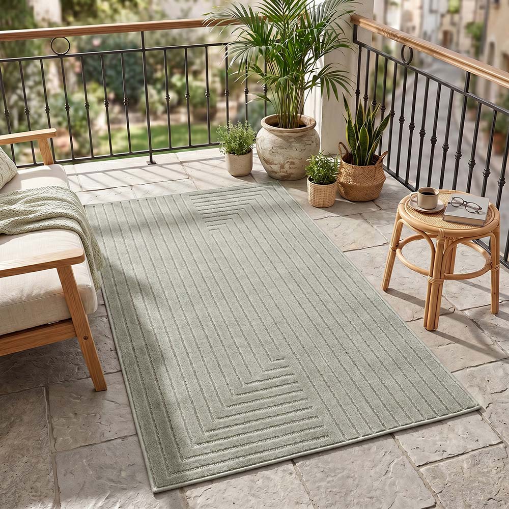 Tapis poils courts à relief NOLAN Vert