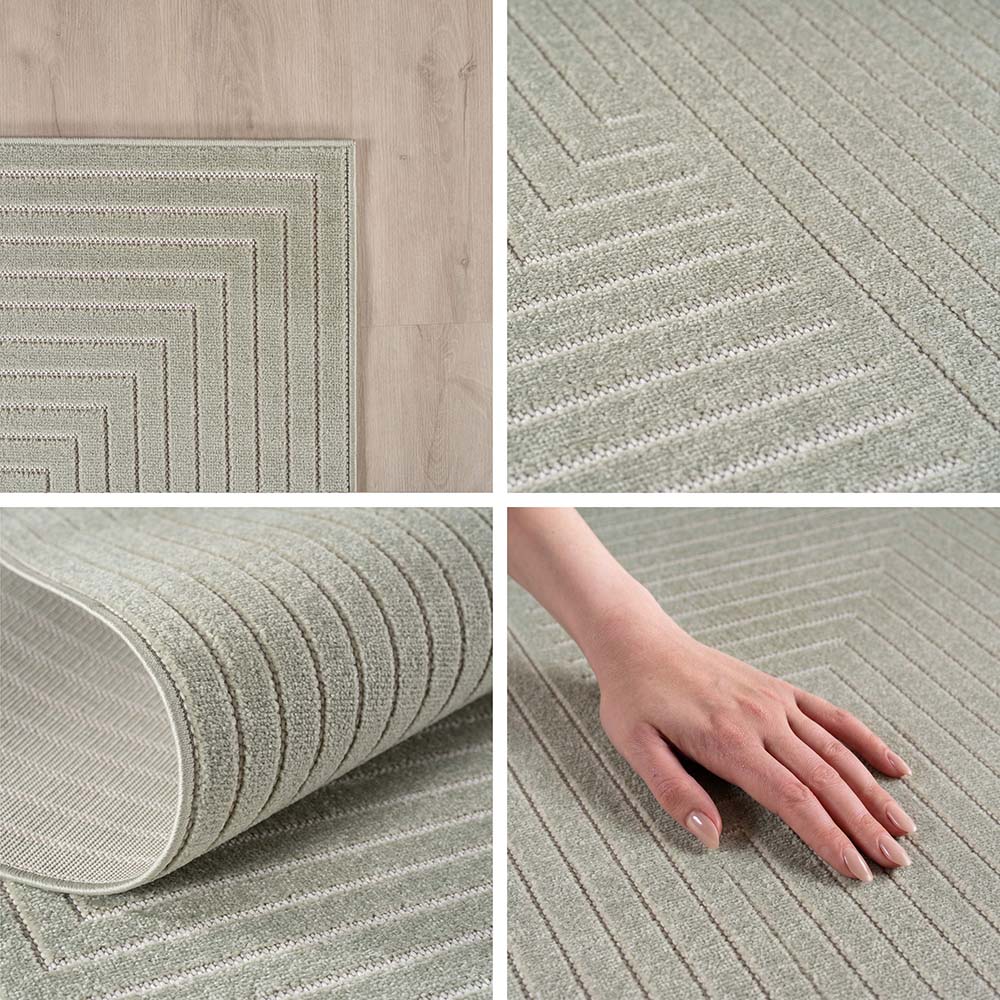 Tapis poils courts à relief NOLAN Vert
