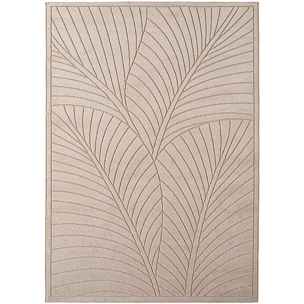 Tapis poils courts à relief Flowers Beige