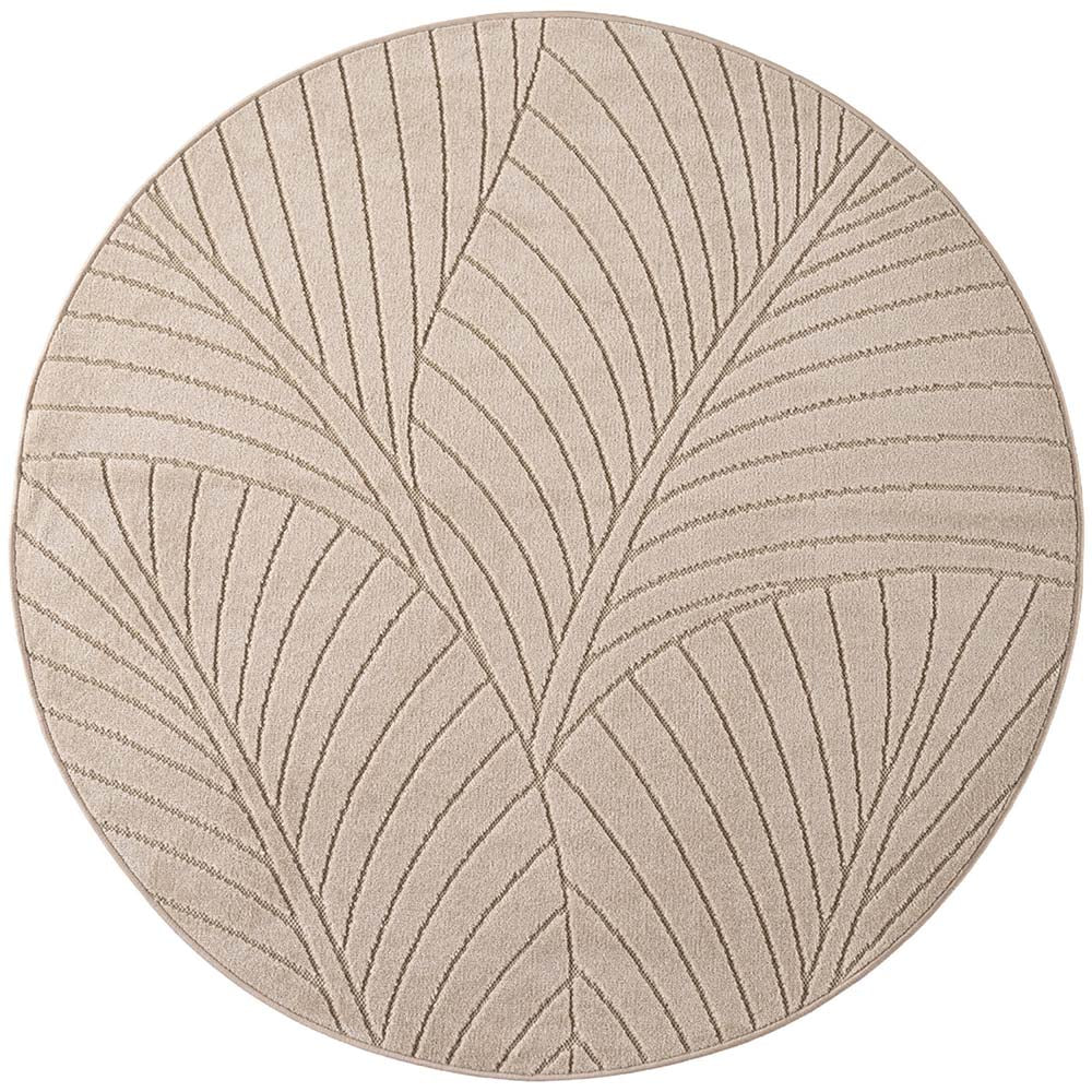 Tapis poils courts à relief Flowers Beige