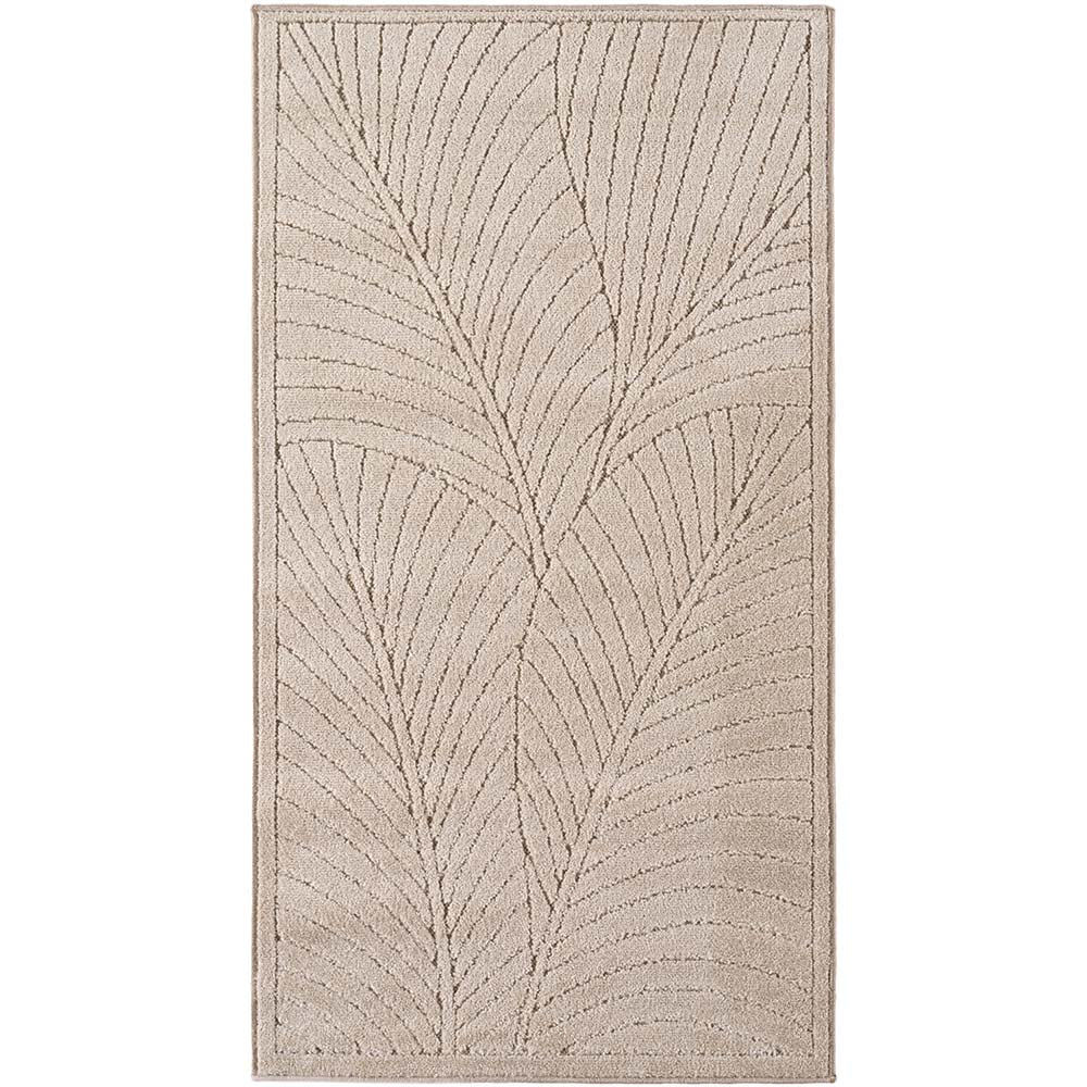 Tapis poils courts à relief Flowers Beige
