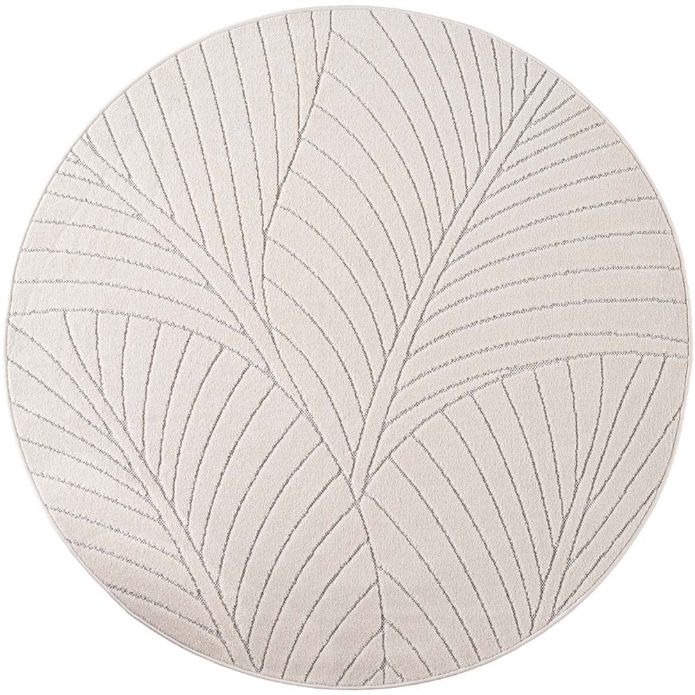 Tapis poils courts à relief Flowers Crème