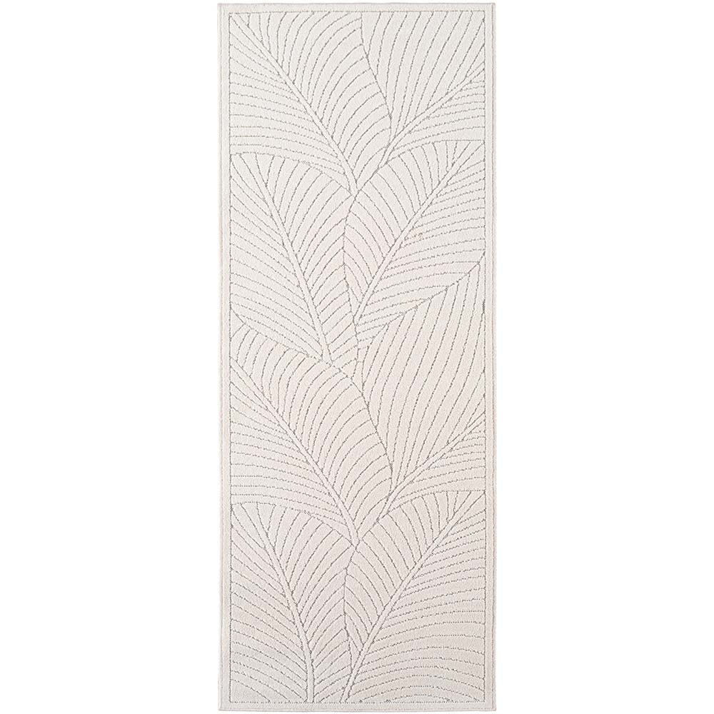 Tapis poils courts à relief Flowers Crème