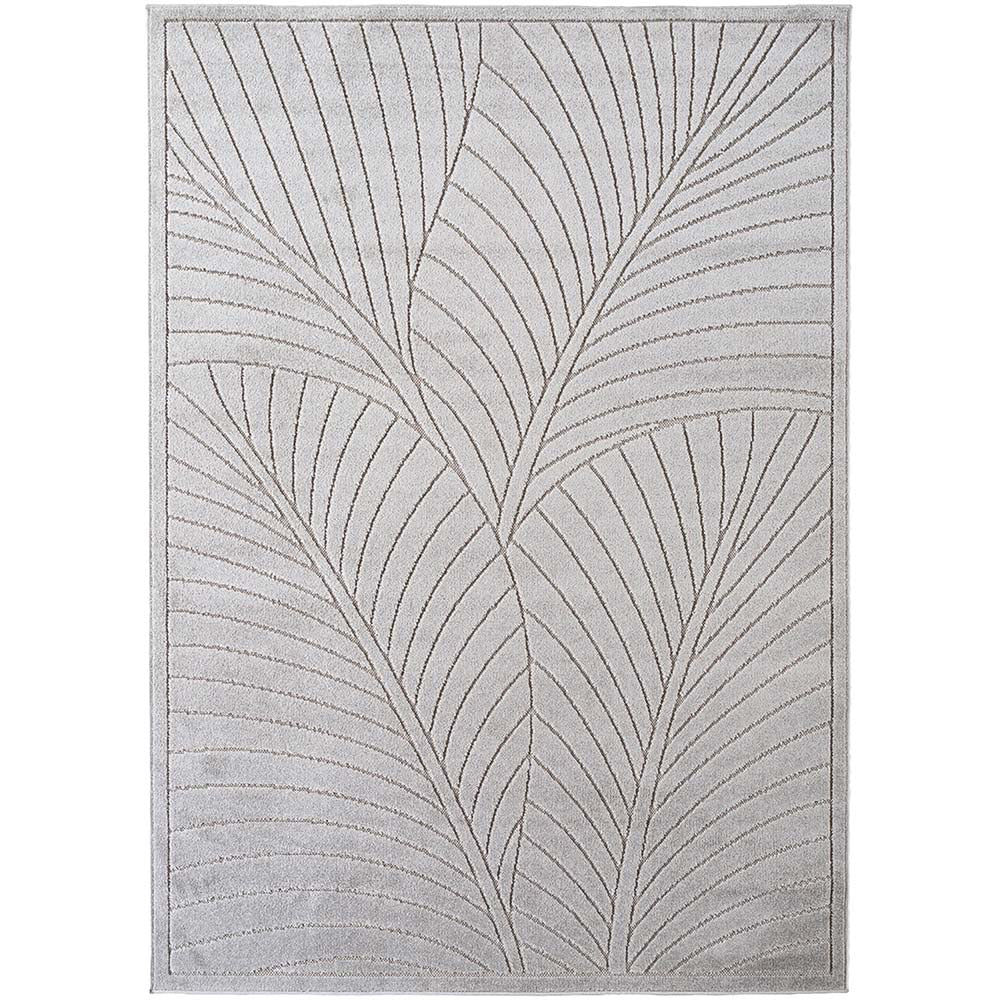Tapis poils courts à relief Flowers Gris