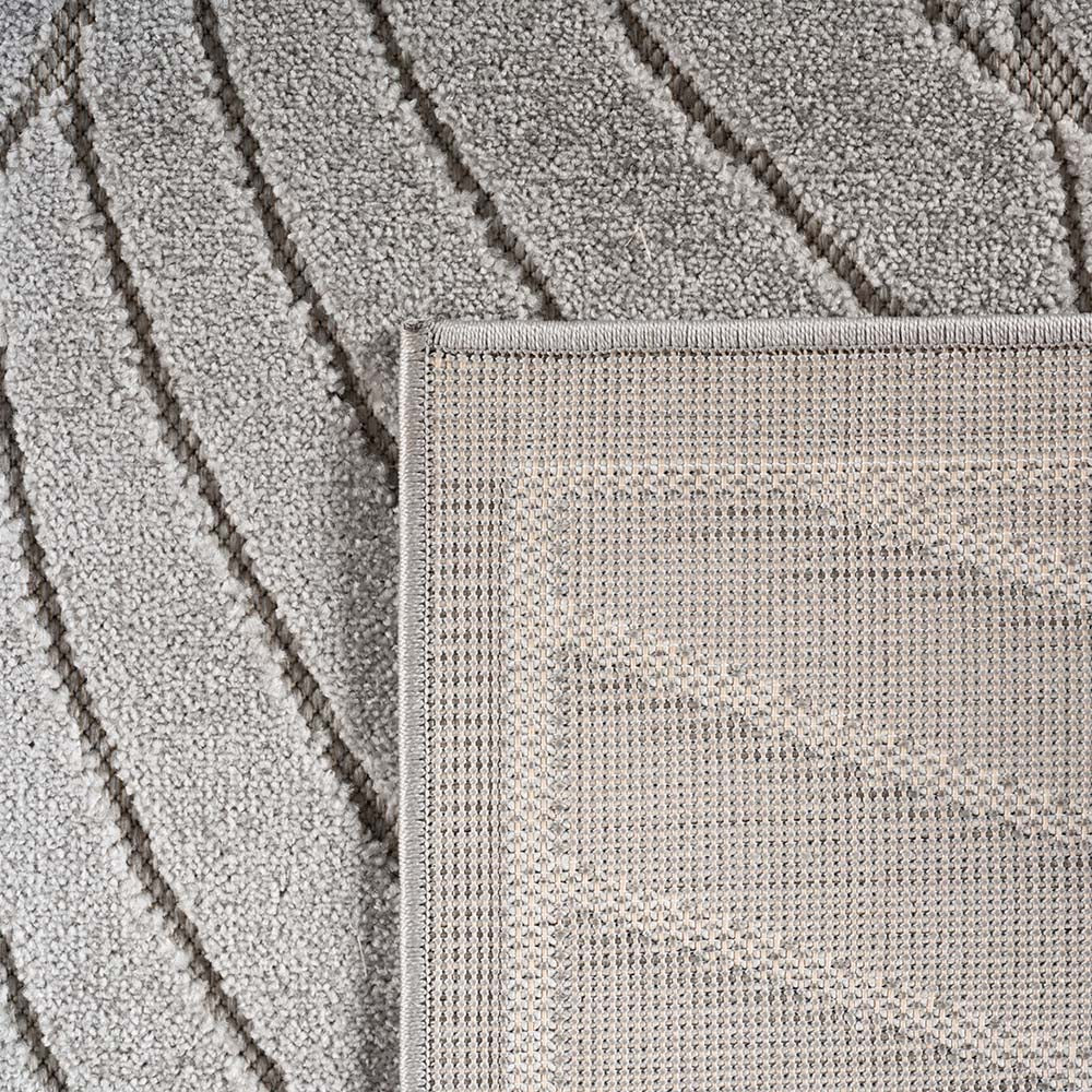 Tapis poils courts à relief Flowers Gris