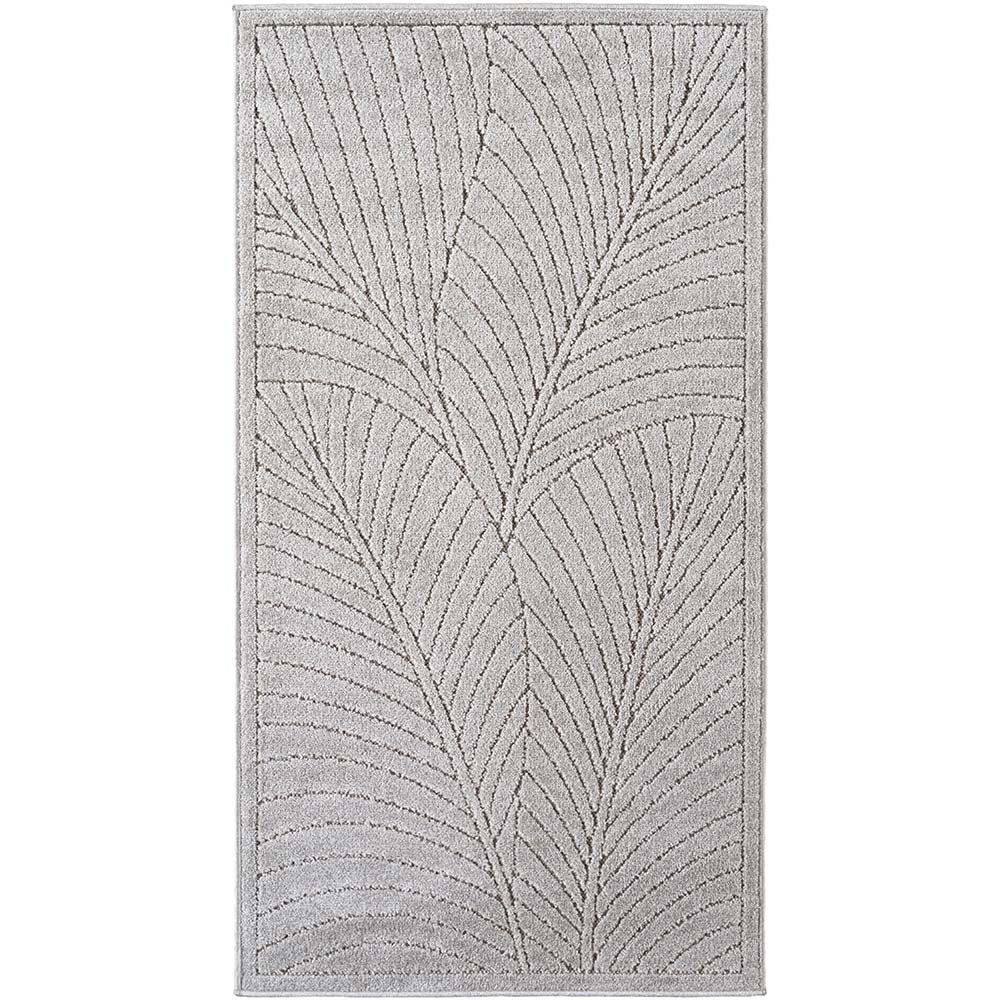 Tapis poils courts à relief Flowers Gris