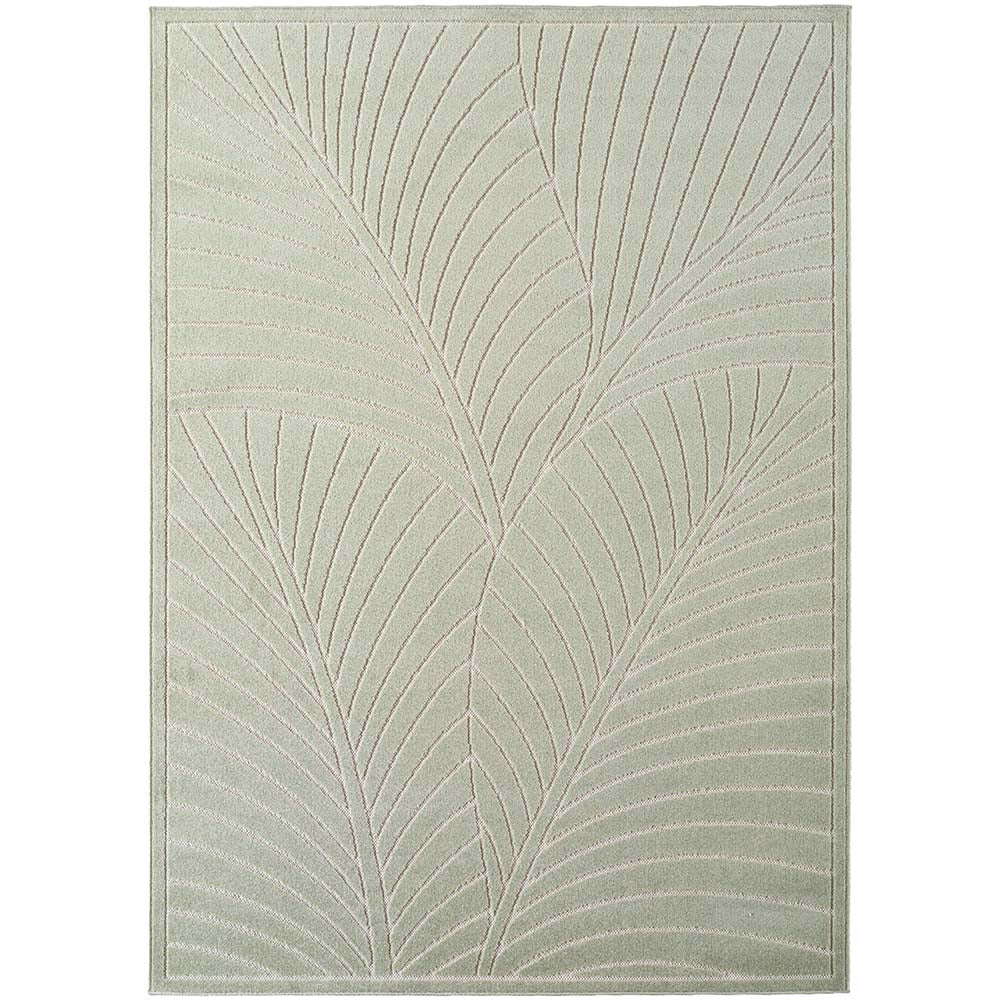 Tapis poils courts à relief Flowers Vert