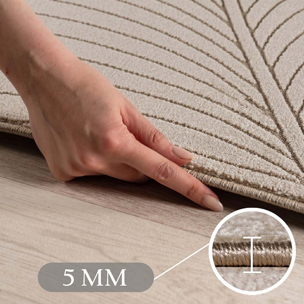 Tapis poils courts à relief FLORA Beige