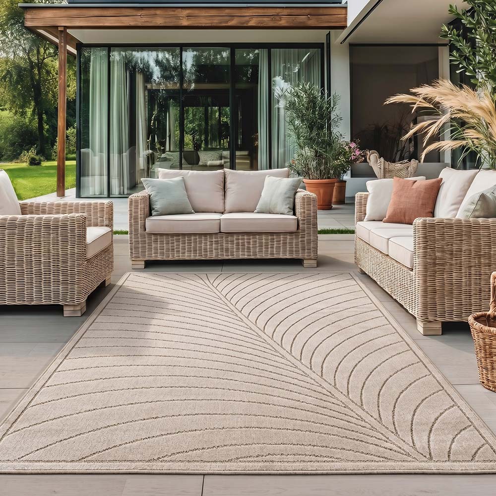 Tapis poils courts à relief FLORA Beige