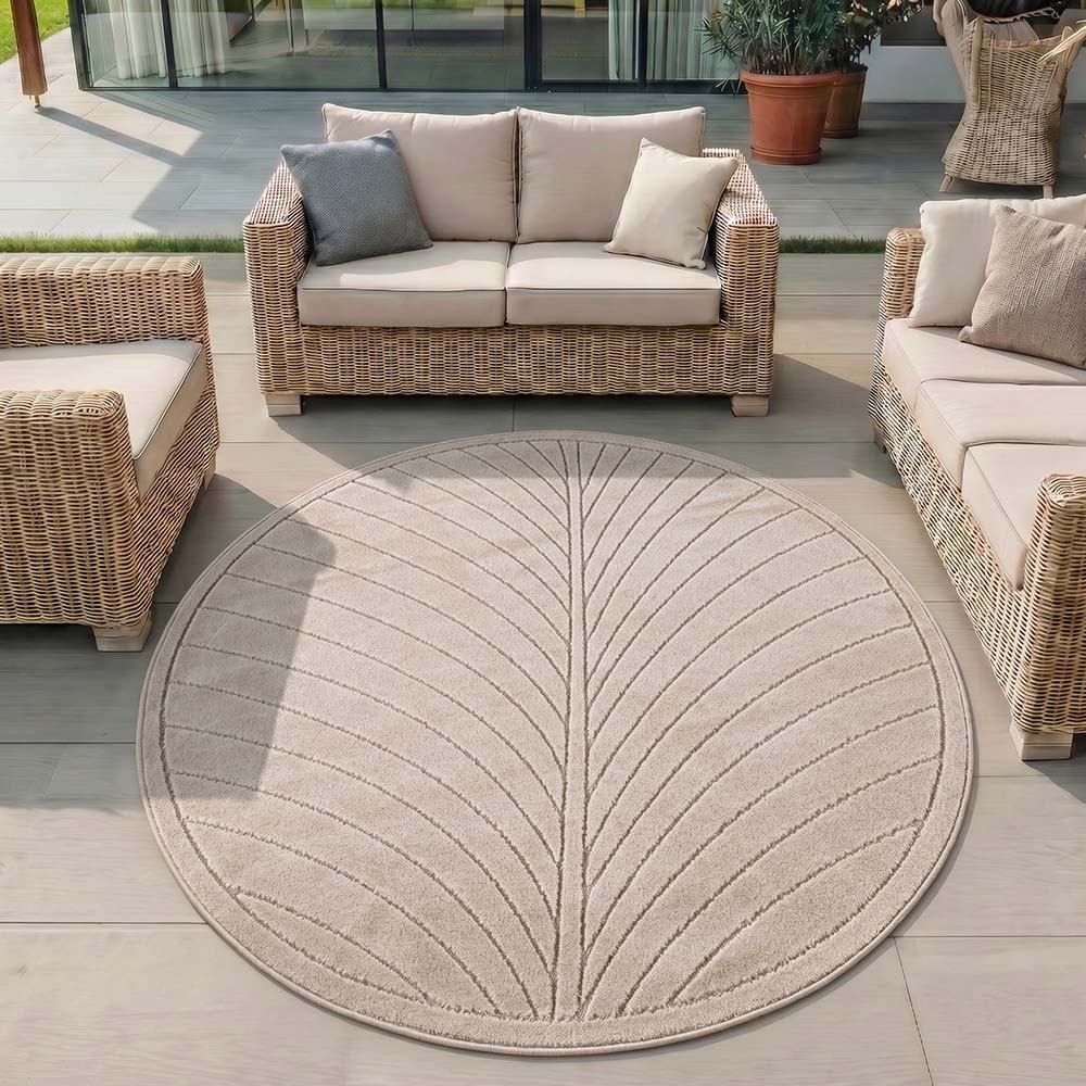 Tapis poils courts à relief FLORA Beige