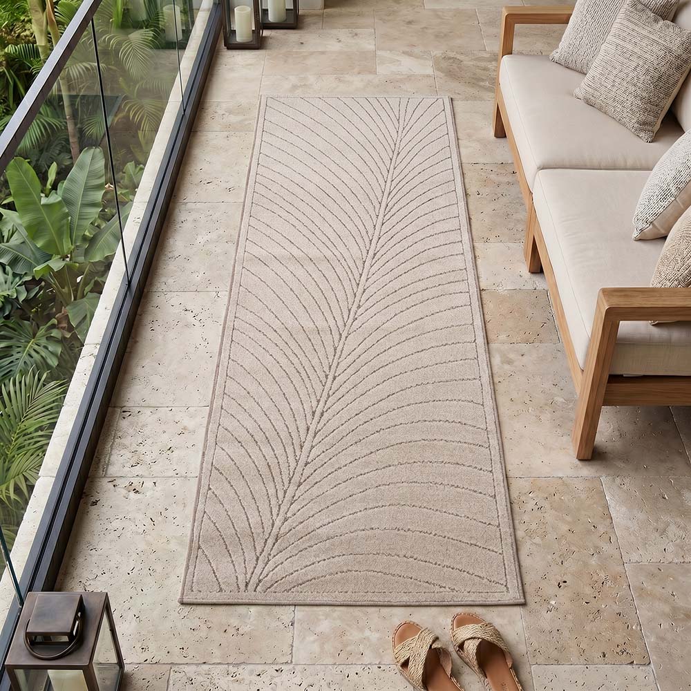 Tapis poils courts à relief FLORA Beige