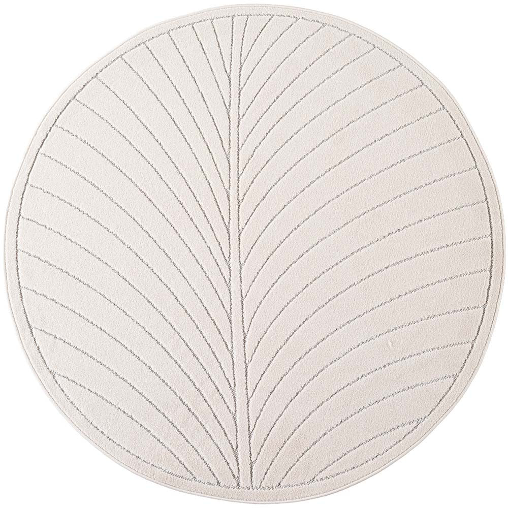 Tapis poils courts à relief FLORA Crème