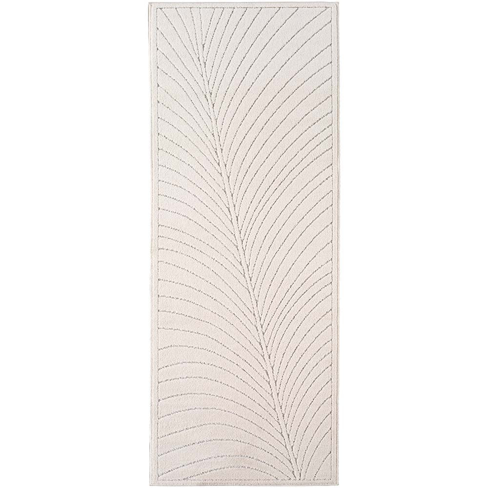 Tapis poils courts à relief FLORA Crème