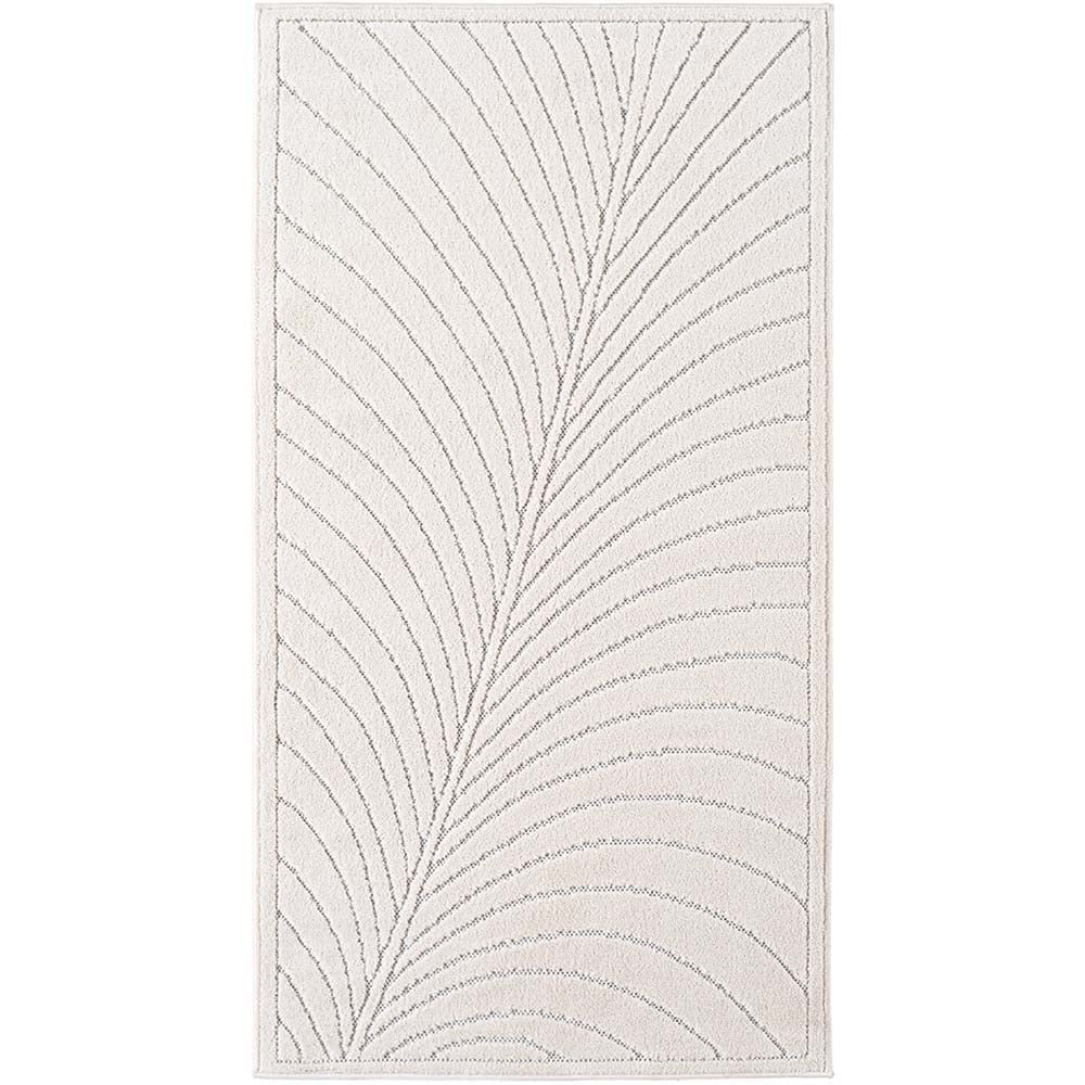 Tapis poils courts à relief FLORA Crème