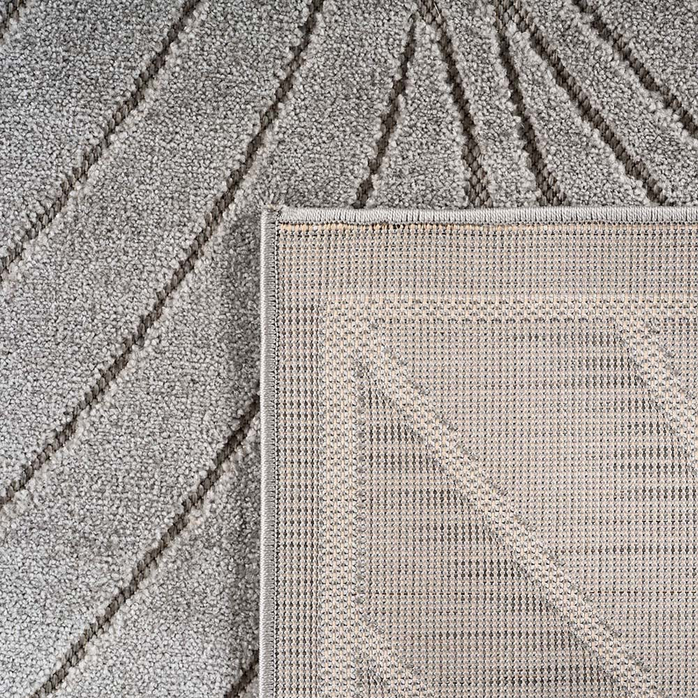 Tapis poils courts à relief FLORA Gris