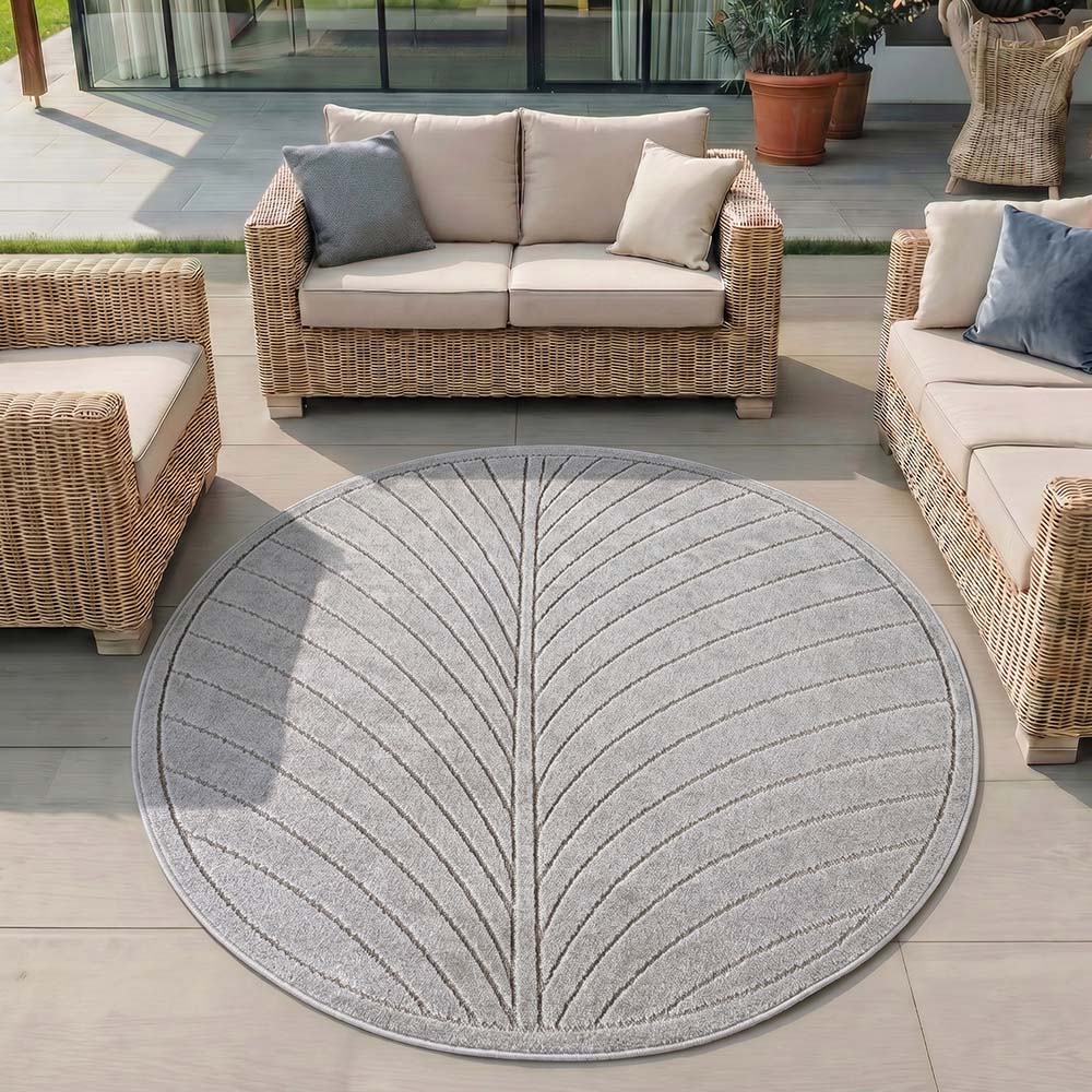 Tapis poils courts à relief FLORA Gris