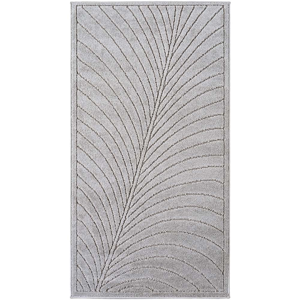 Tapis poils courts à relief FLORA Gris