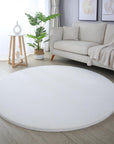 Tapis rond Fourrure toucher doux - Crème – STUDIO DECO