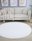 Tapis rond Fourrure toucher doux - Crème – STUDIO DECO