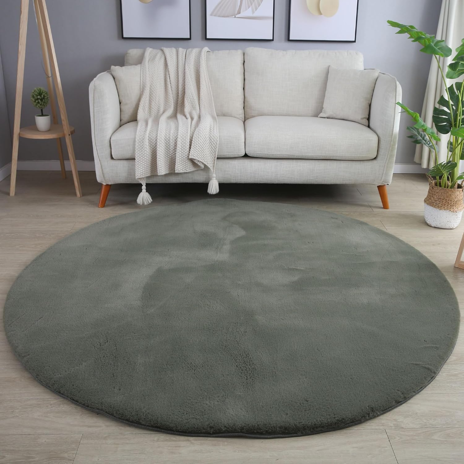 Tapis rond Fourrure toucher doux - Vert – STUDIO DECO