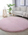 Tapis rond Fourrure toucher doux - Rose – STUDIO DECO
