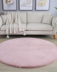 Tapis rond Fourrure toucher doux - Rose – STUDIO DECO