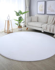 Tapis rond Fourrure toucher doux - Blanc – STUDIO DECO