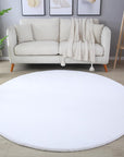 Tapis rond Fourrure toucher doux - Blanc – STUDIO DECO