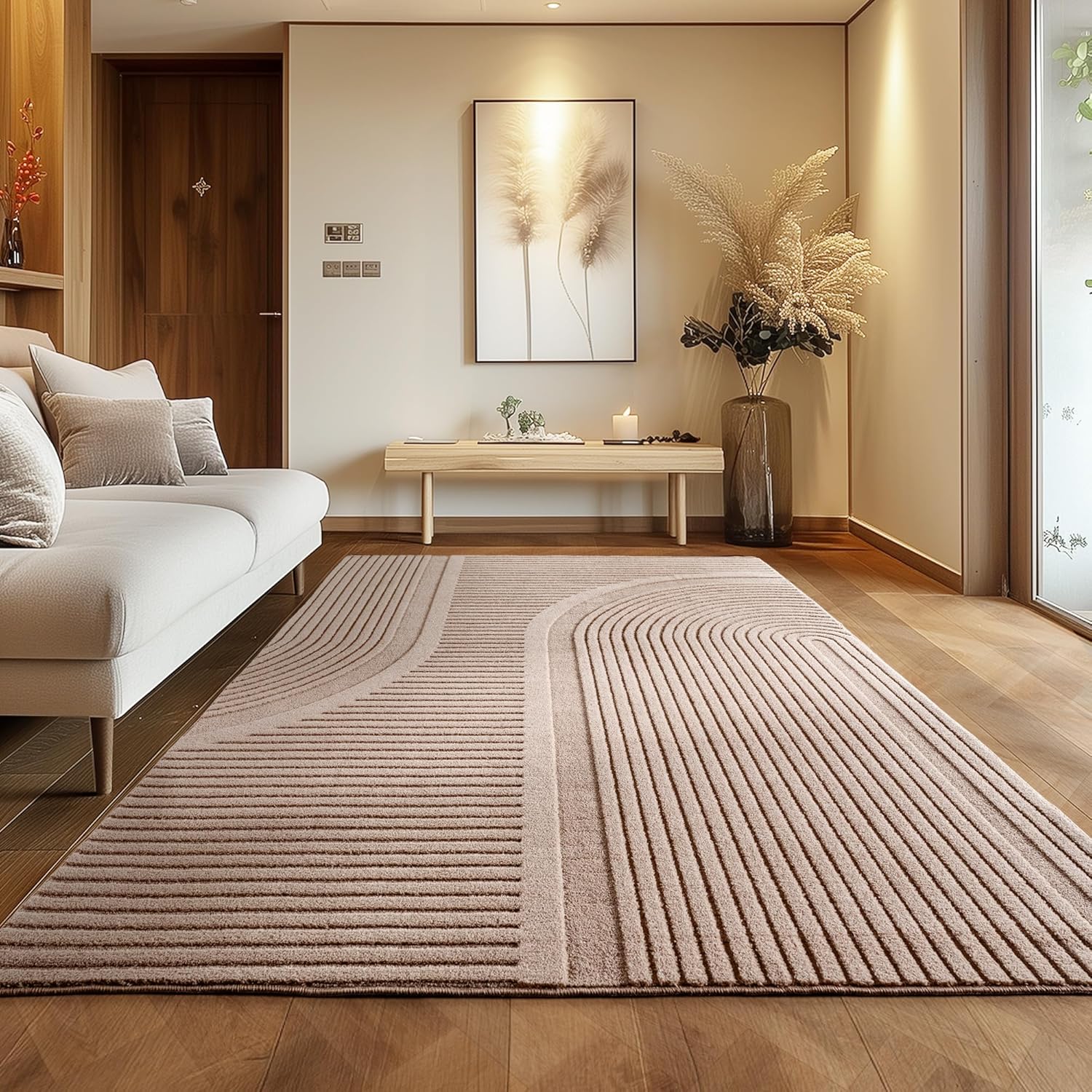 Tapis SENA doux à relief Beige – STUDIO DECO
