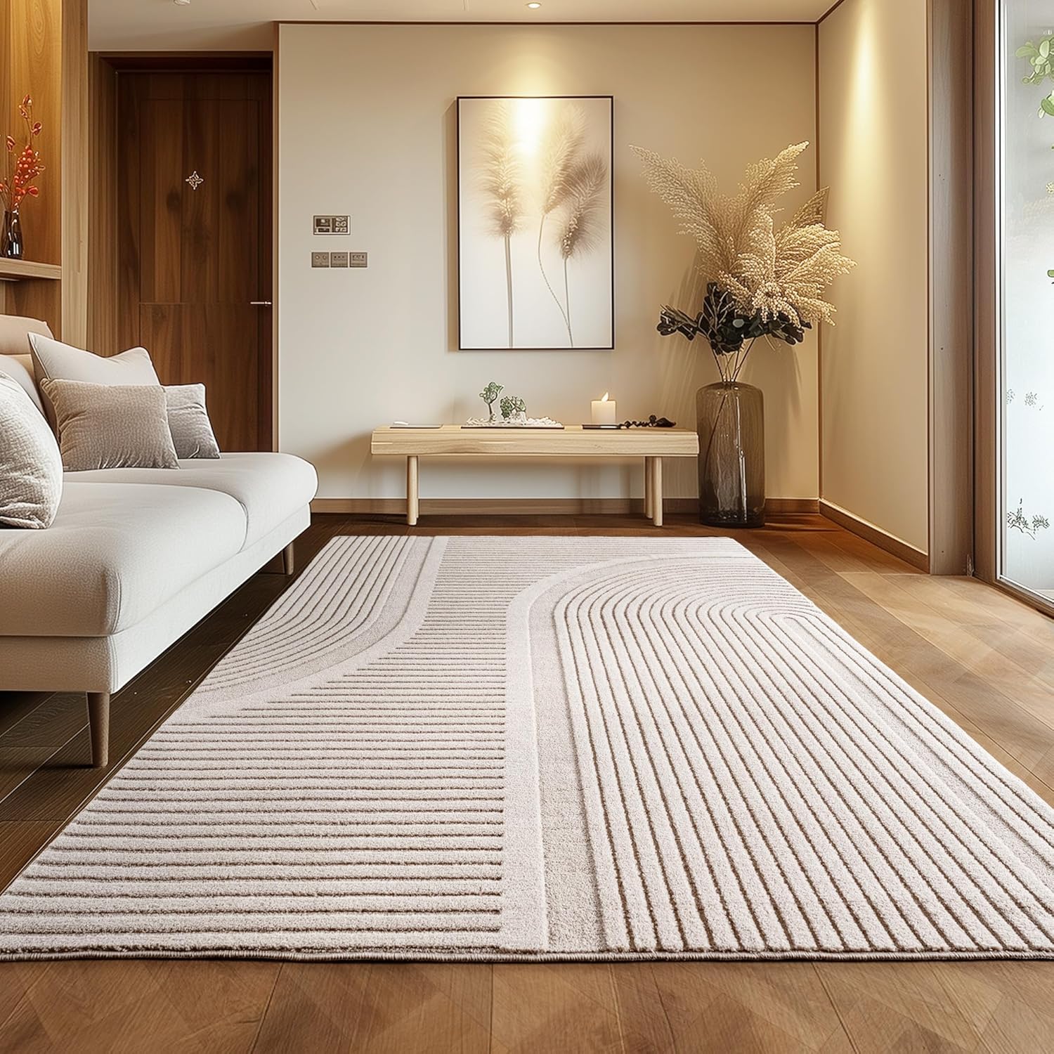 Tapis SENA doux à relief Crème – STUDIO DECO