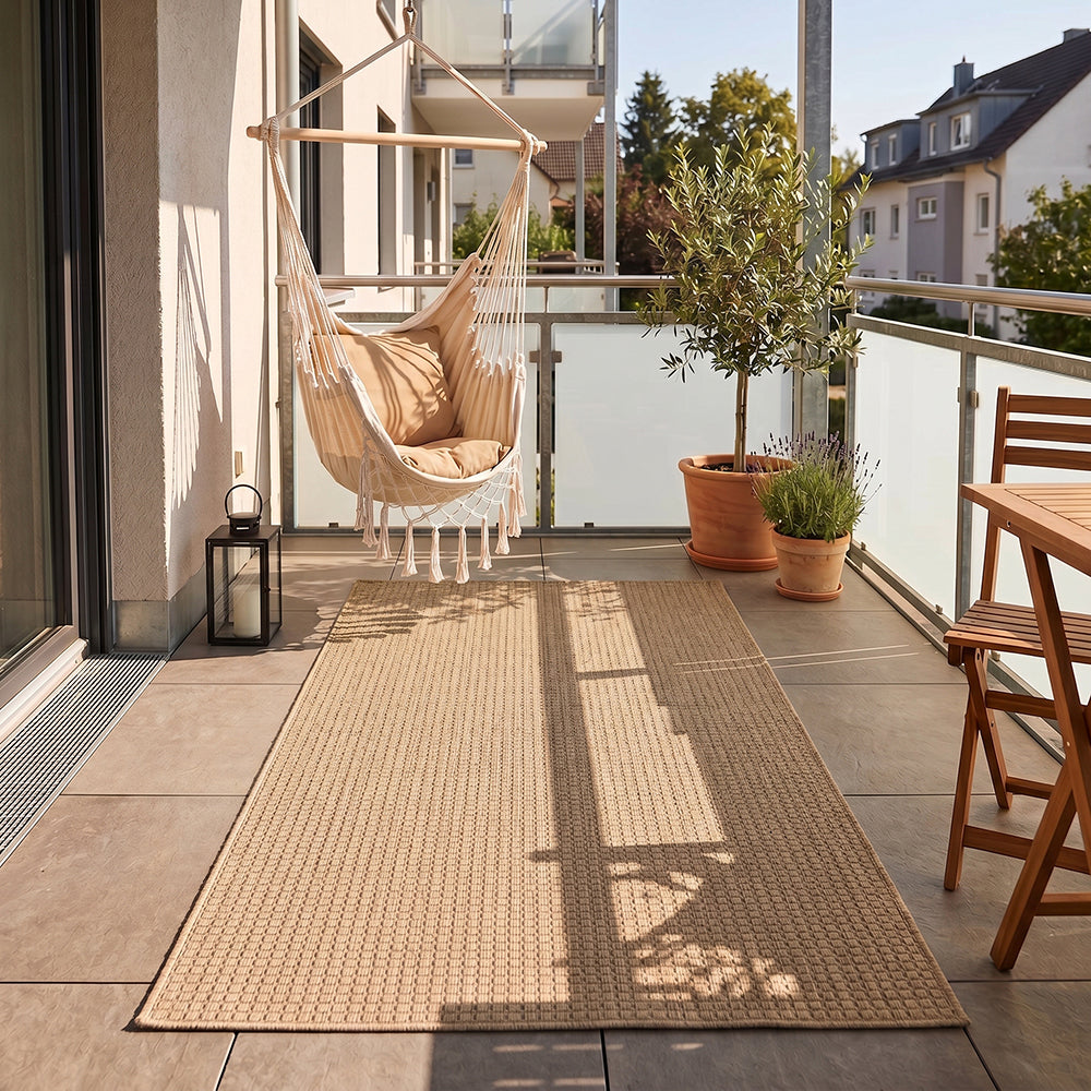 Tapis aspect jute noués Beige