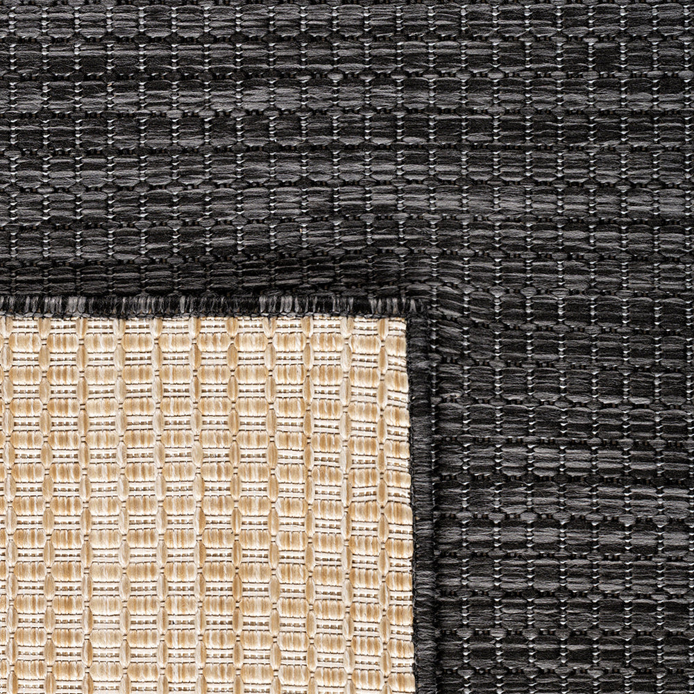 Tapis aspect jute noués Noir