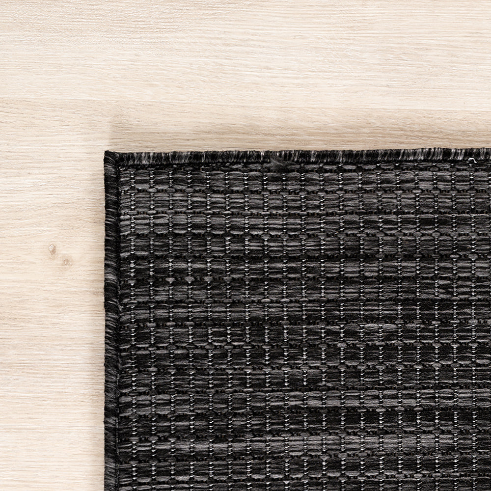 Tapis aspect jute noués Noir