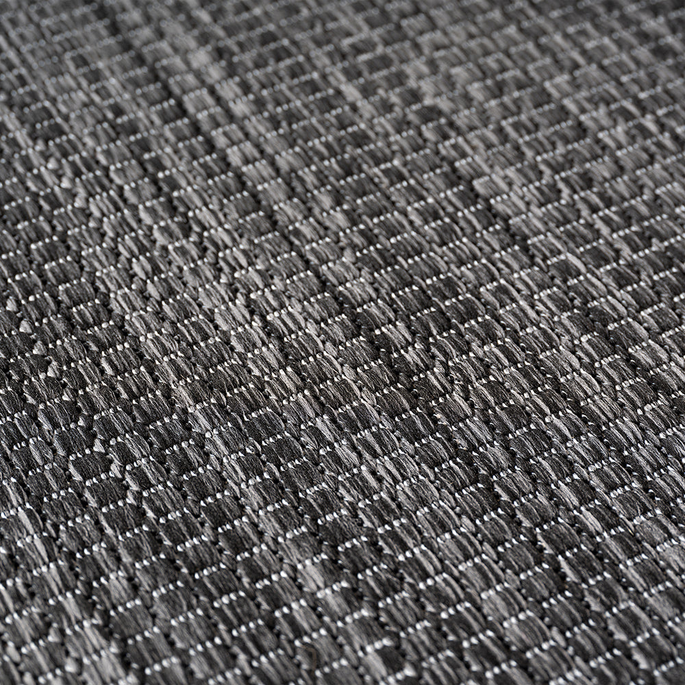 Tapis aspect jute noués Noir