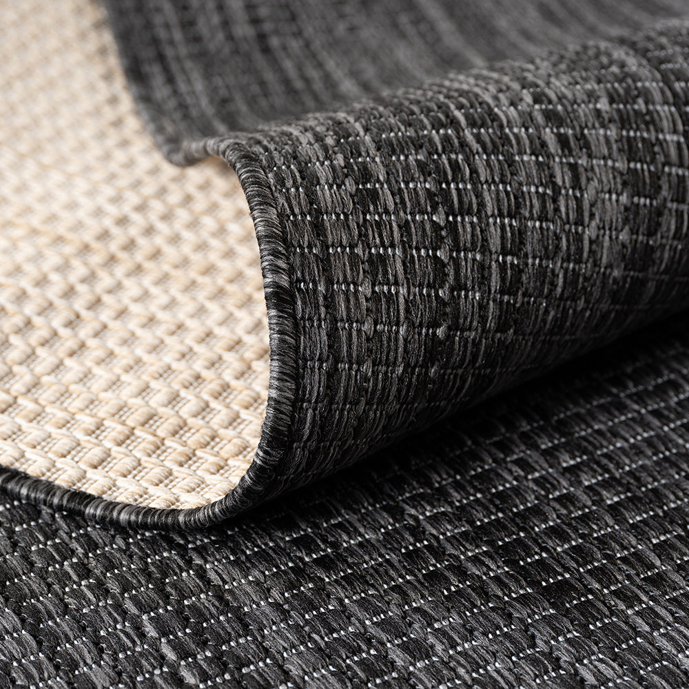 Tapis aspect jute noués Noir
